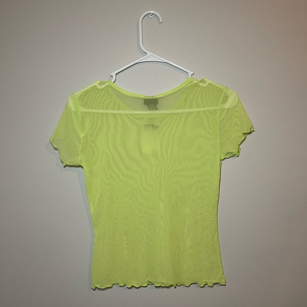 Sheer Mesh Green Crop Top